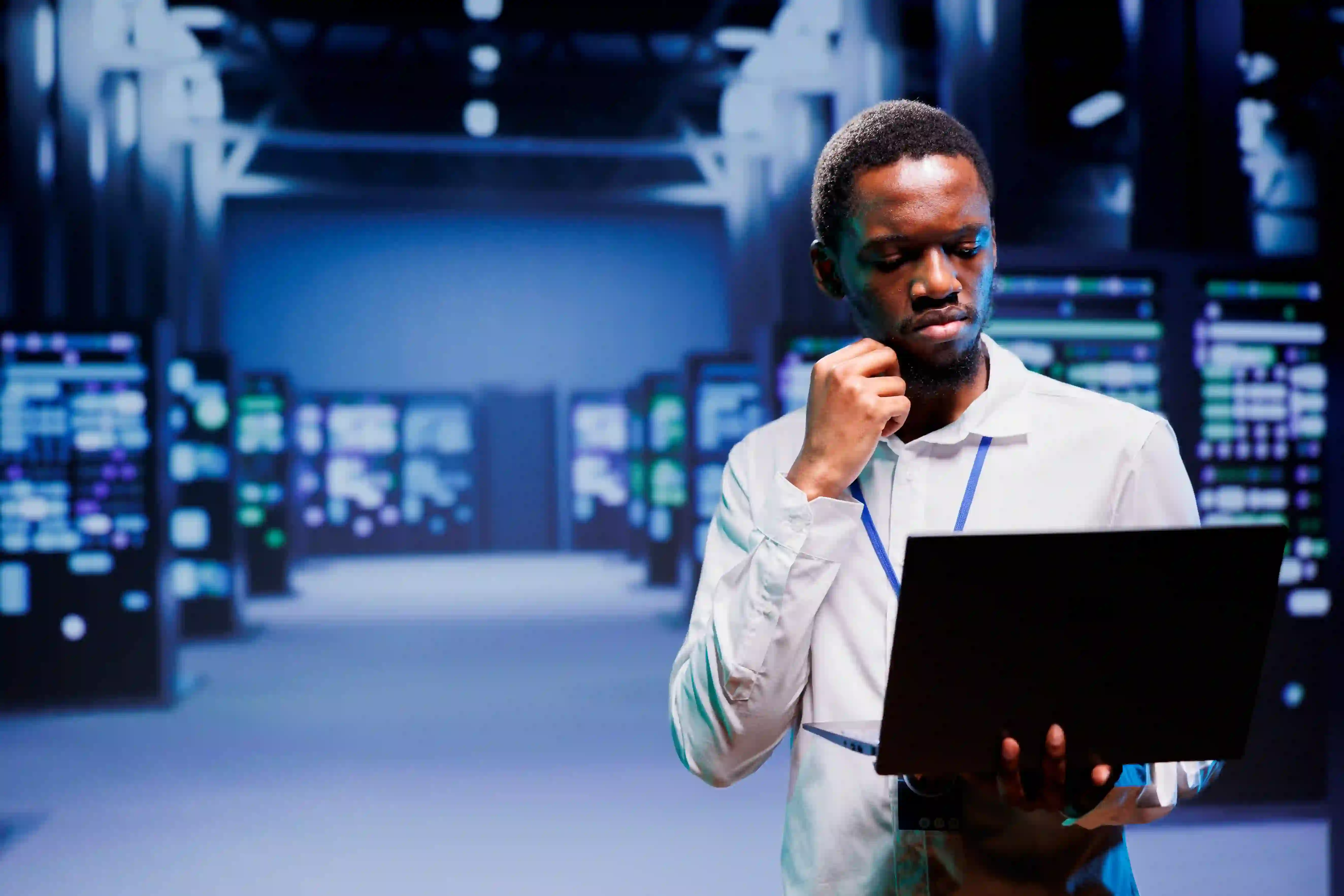 Cybersecurity expert analyzing threat data